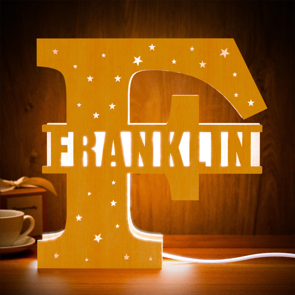 Initial Letter Wood Night Light