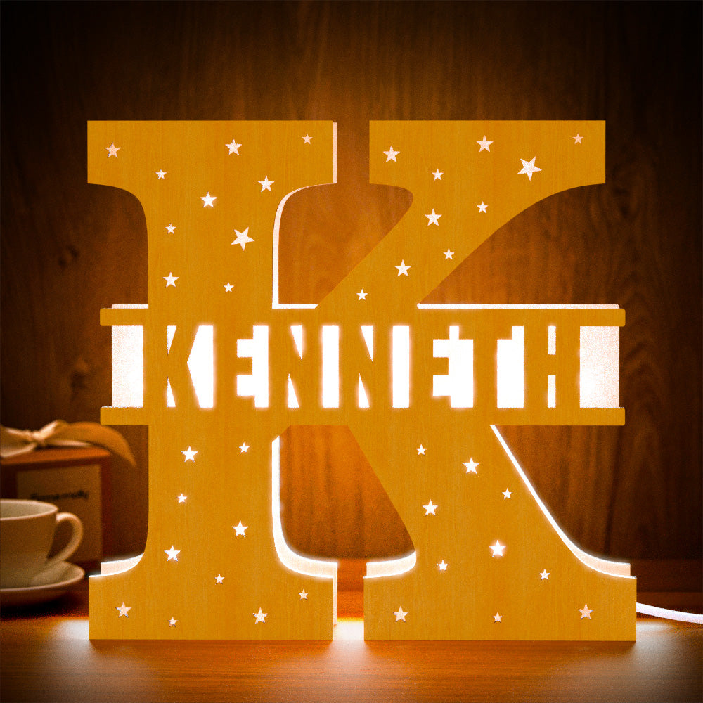 Initial Letter Wood Night Light