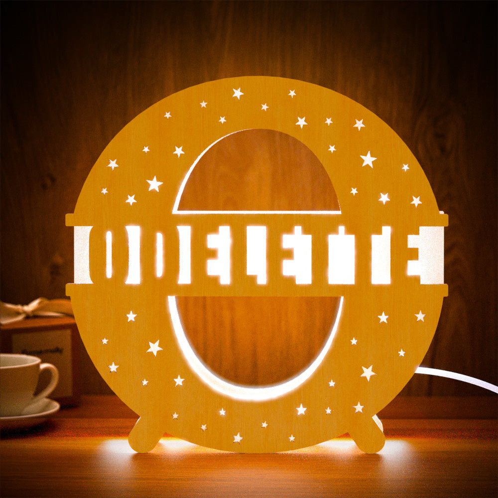 Initial Letter Wood Night Light