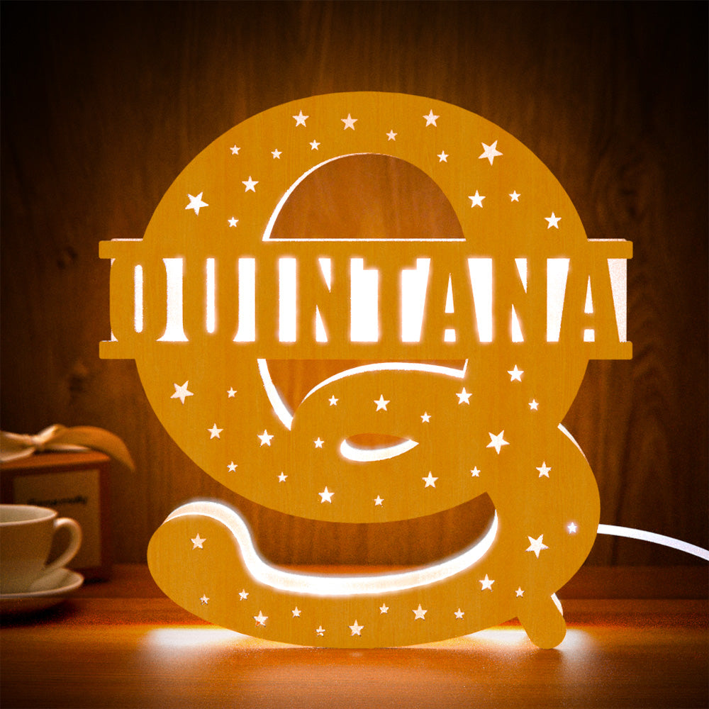Initial Letter Wood Night Light