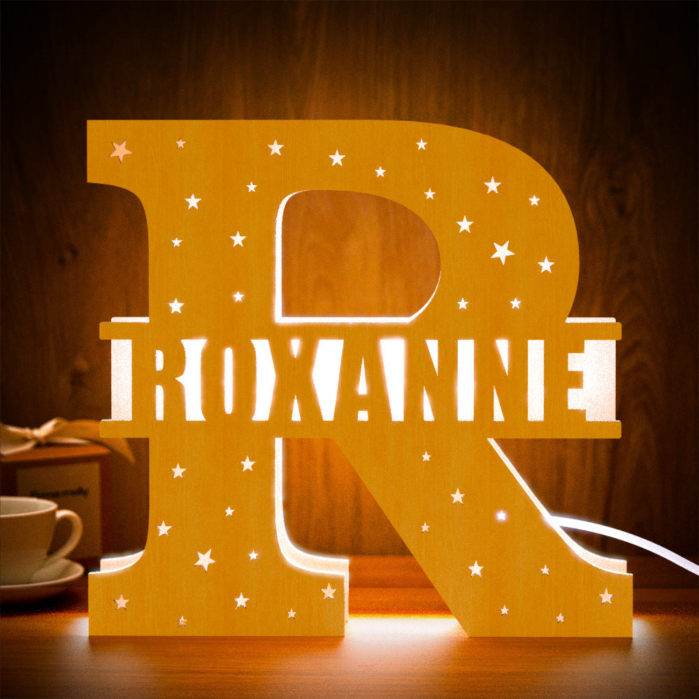 Initial Letter Wood Night Light