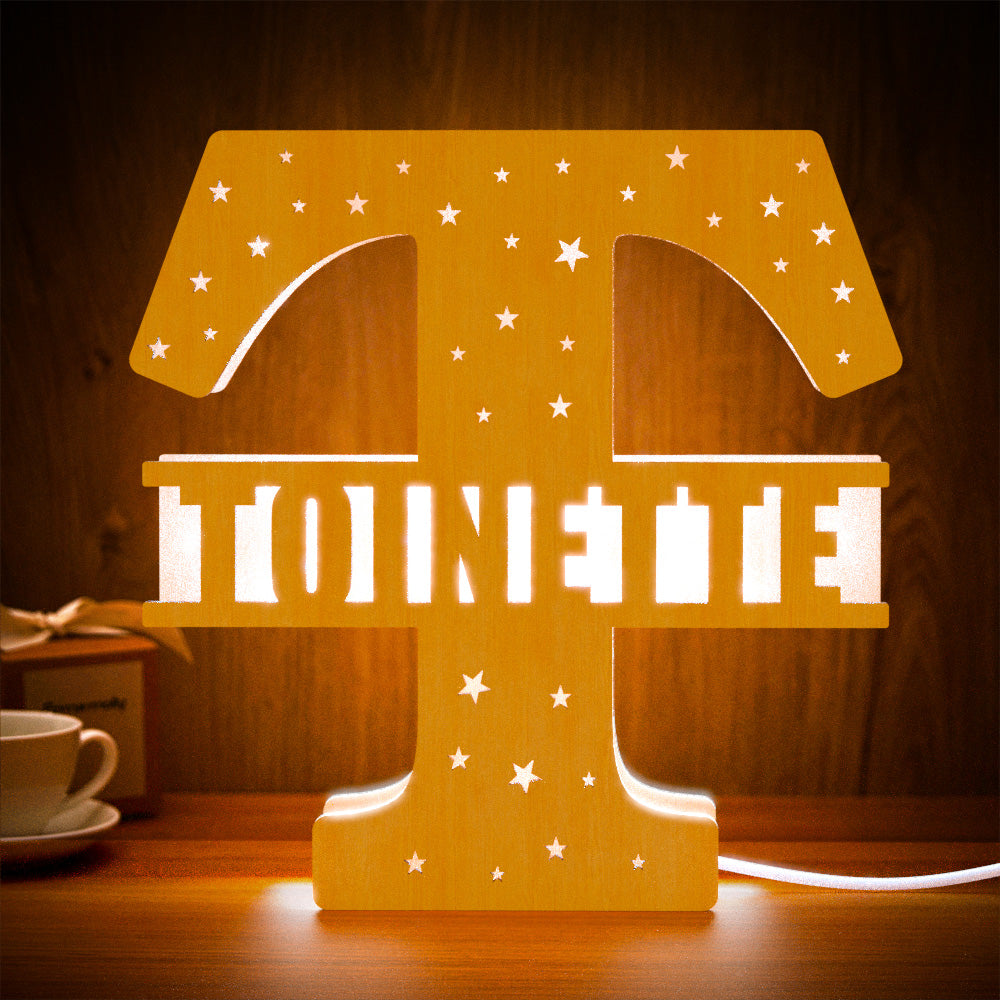 Initial Letter Wood Night Light