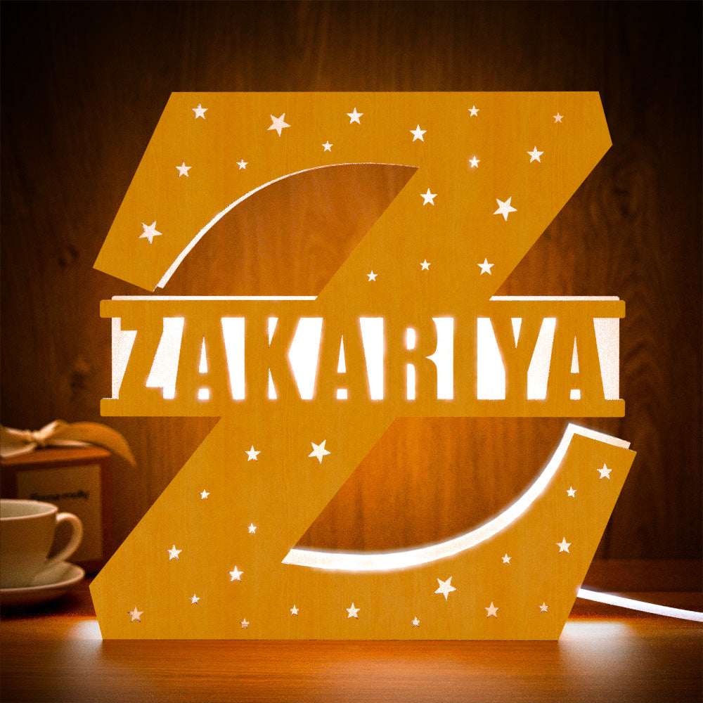 Initial Letter Wood Night Light