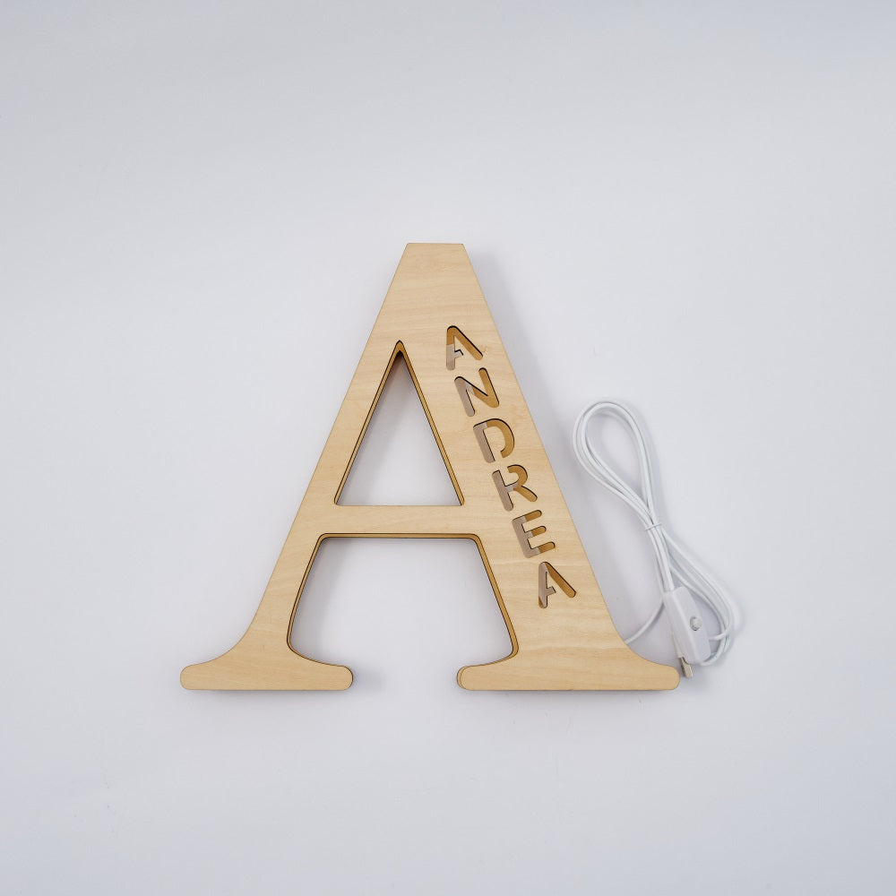 Wooden Name Letter Night Light