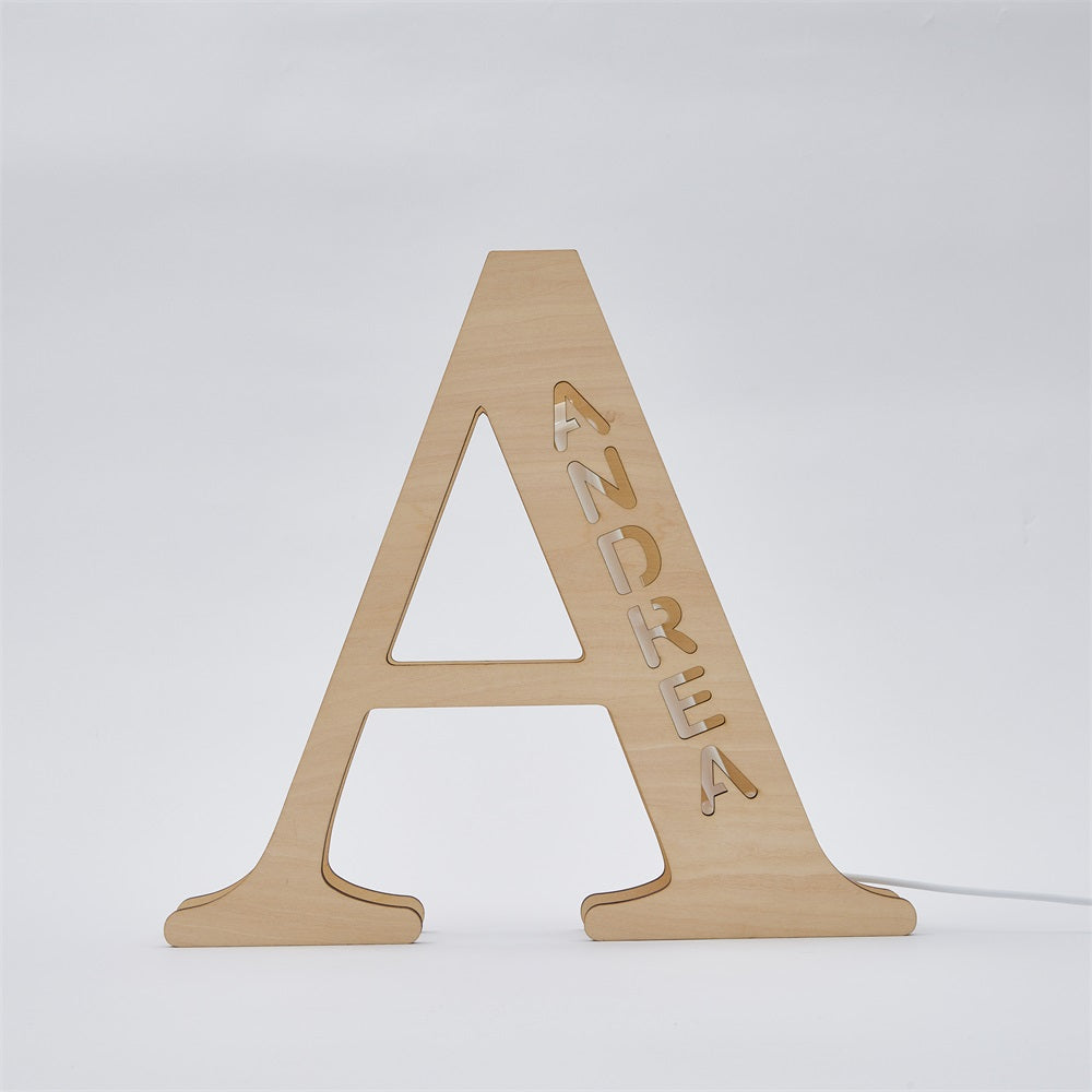 Wooden Name Letter Night Light