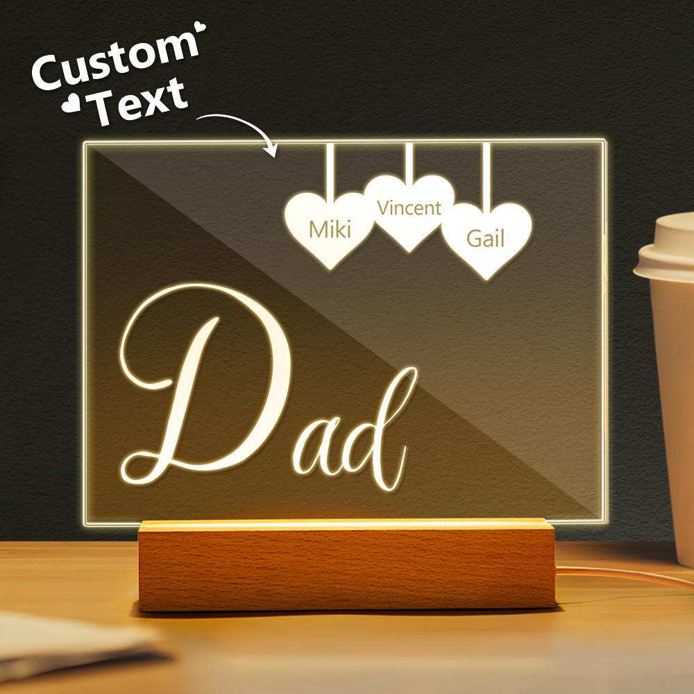 Engraved Names Night Light