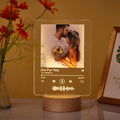 Music Code Night Light Wood Base
