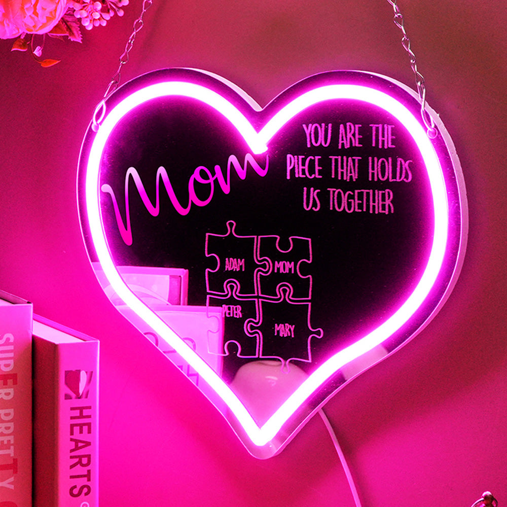 Puzzle Neon Mirror Light
