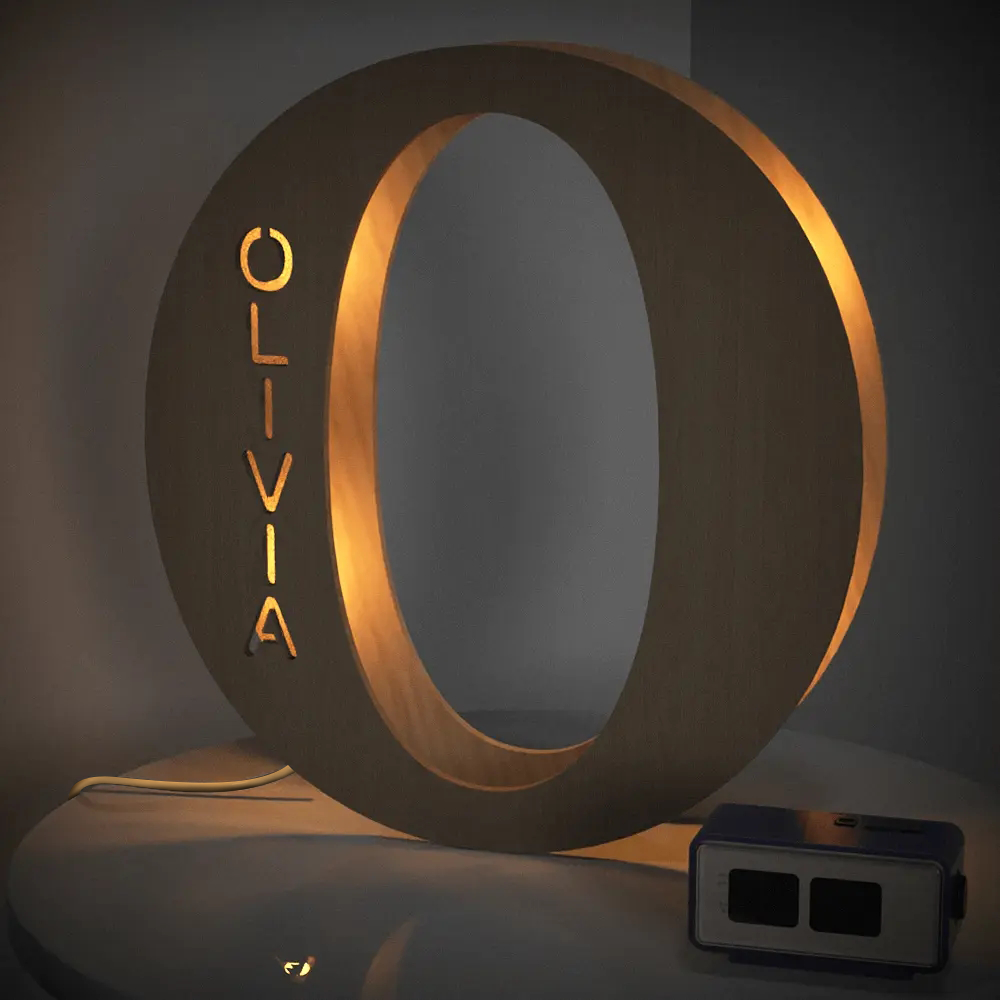 Custom Wooden Alphabet Night Light