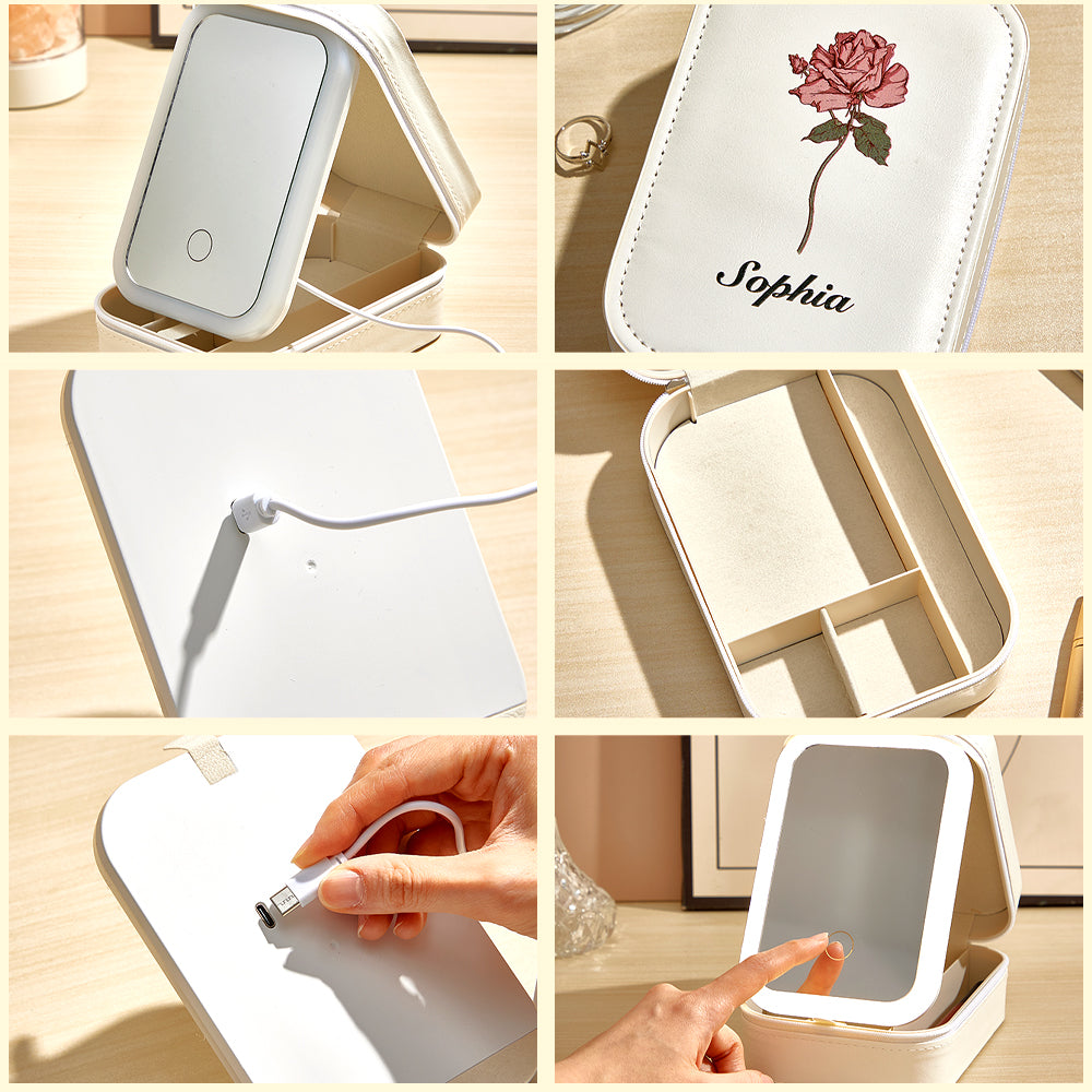 Birth Flower LED Mirror Box
