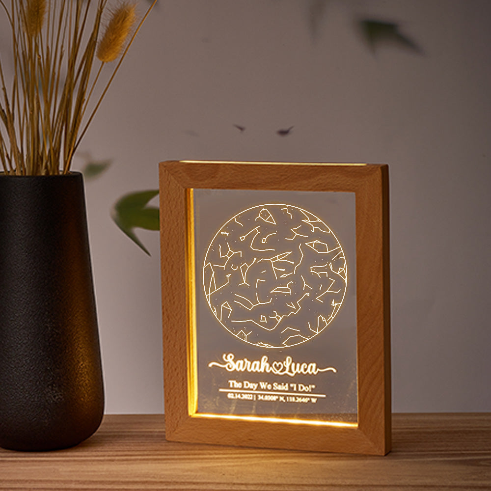 Engraved Star Map Night Light