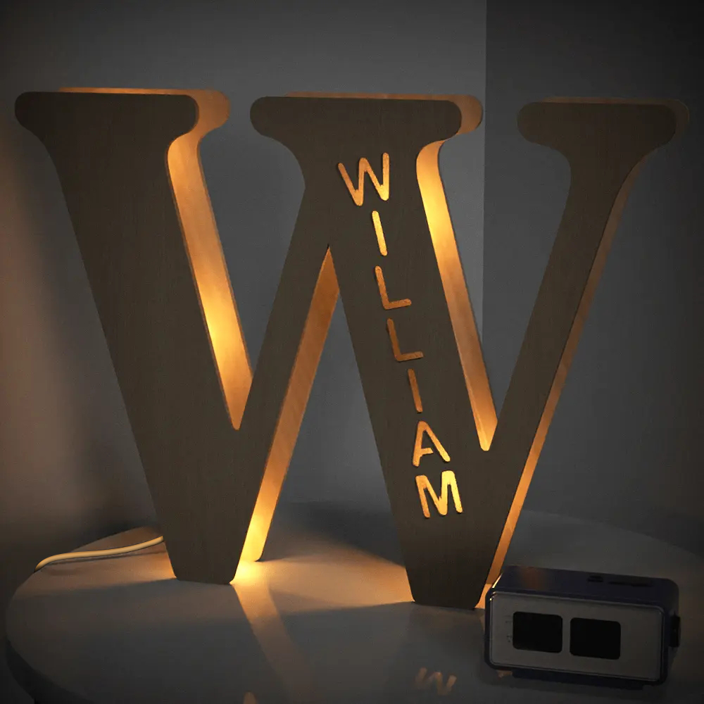 Custom Wooden Alphabet Night Light