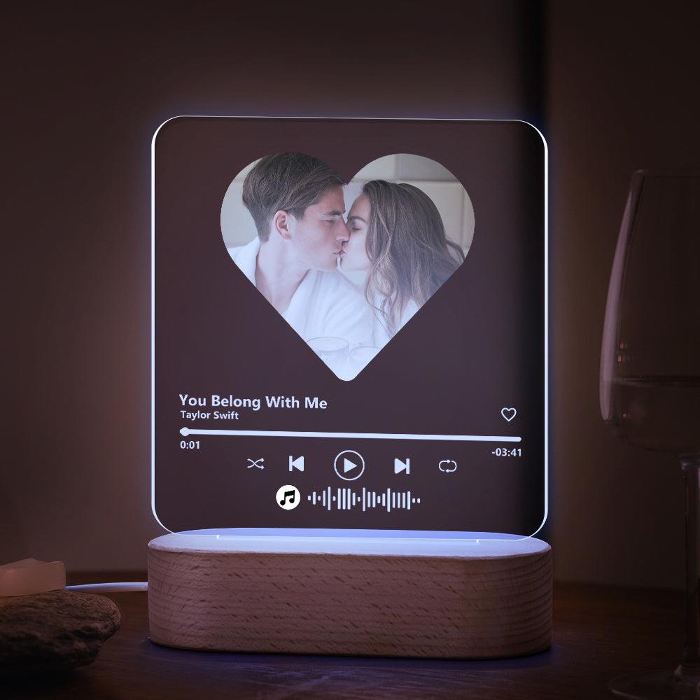 Heart Music Code Plaque Night Light