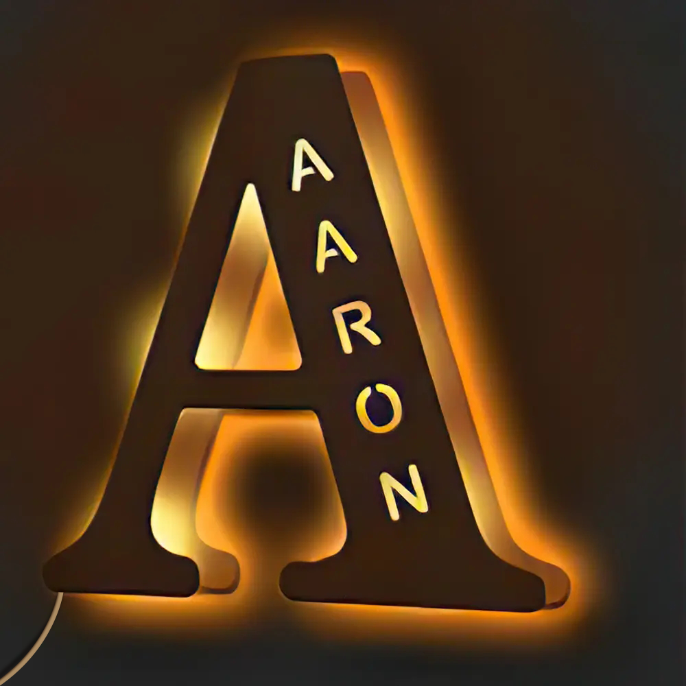 Custom Wooden Alphabet Night Light