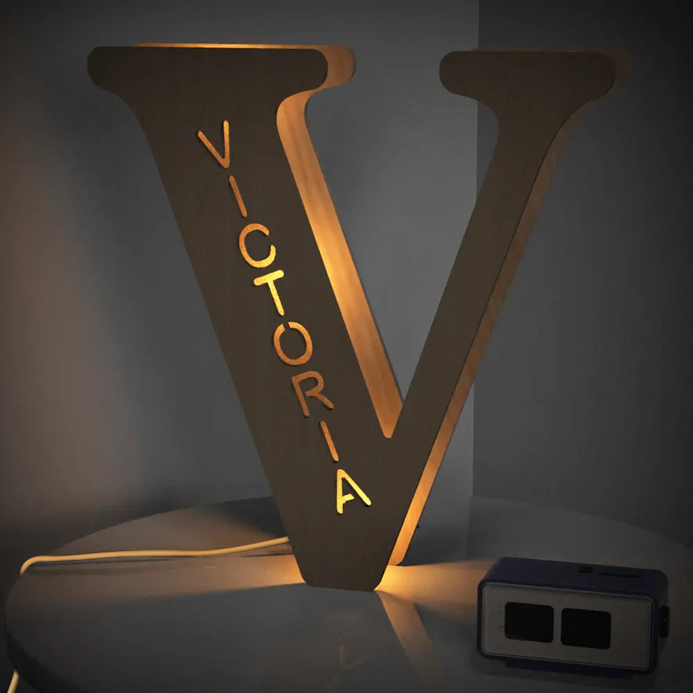 Custom Wooden Alphabet Night Light