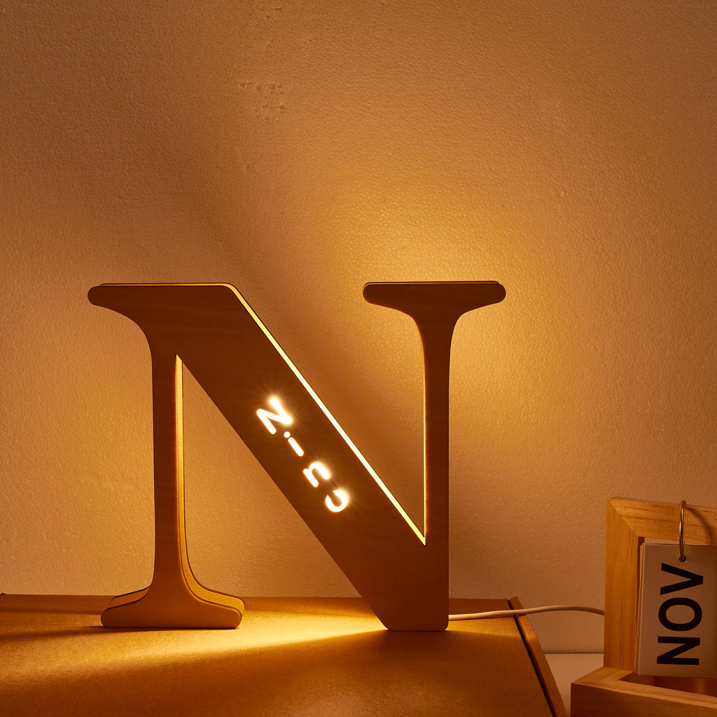 Custom Wooden Alphabet Night Light