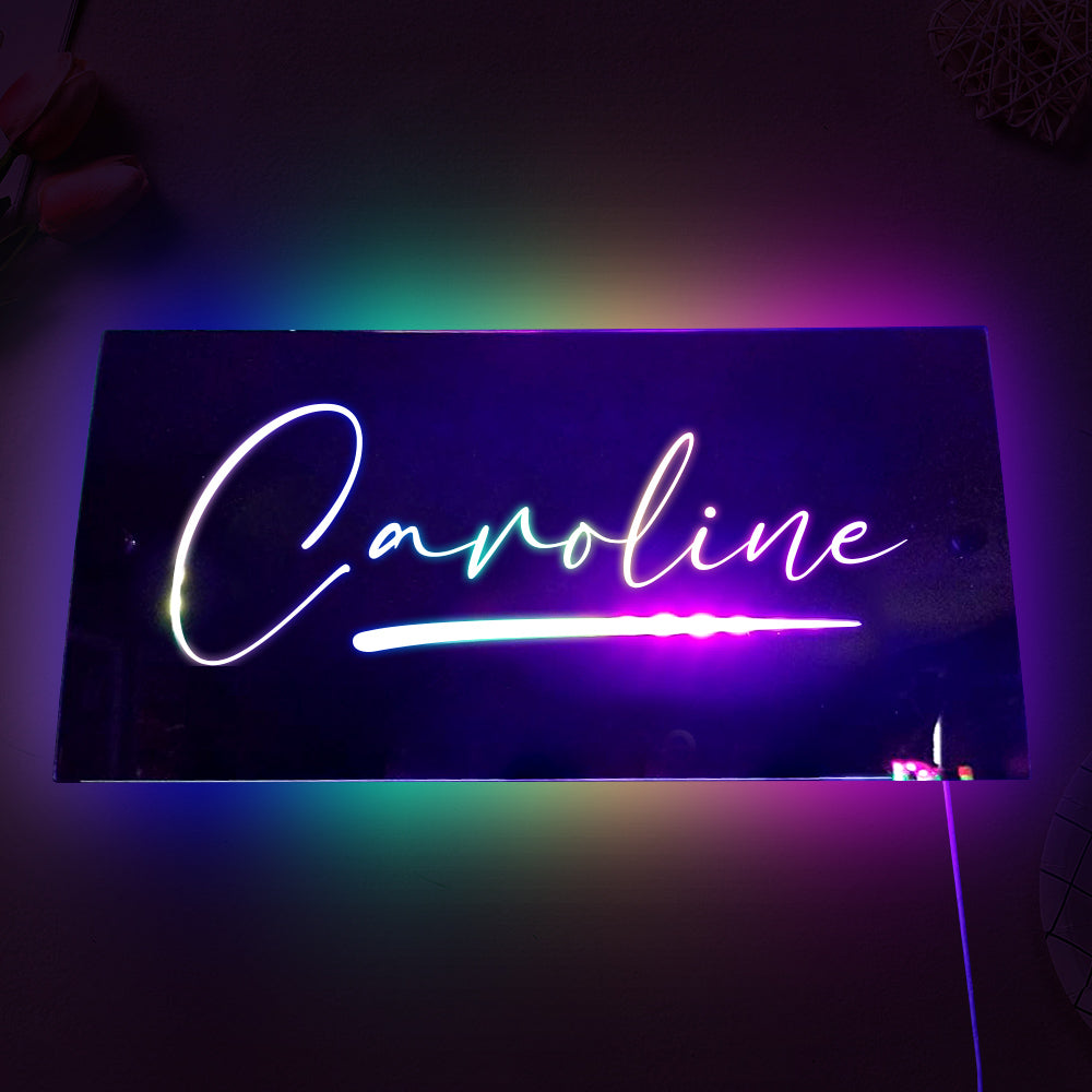 Custom Name Mirror Light
