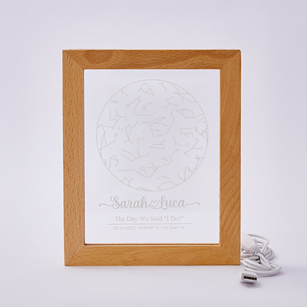 Engraved Star Map Night Light