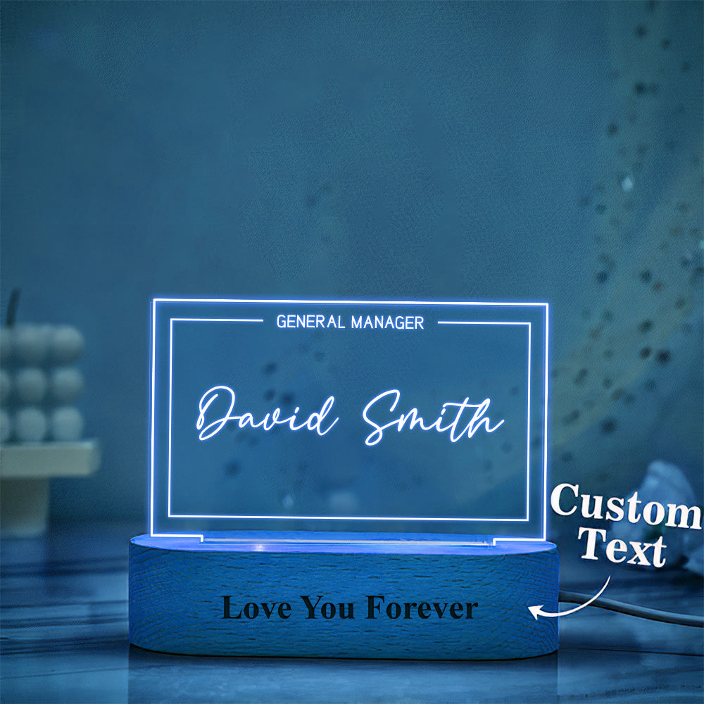 Office Name Plaque Night Light